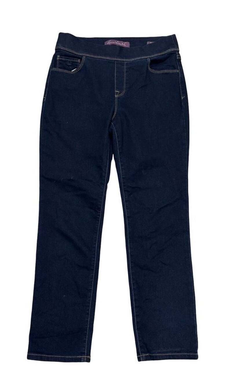 Gloria Vanderbilt Amanda Women’s Dark Wash Pull-On Straight Leg Jeans Size Appro